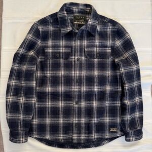 Jachs Dark Blue and White Plaid Shirt